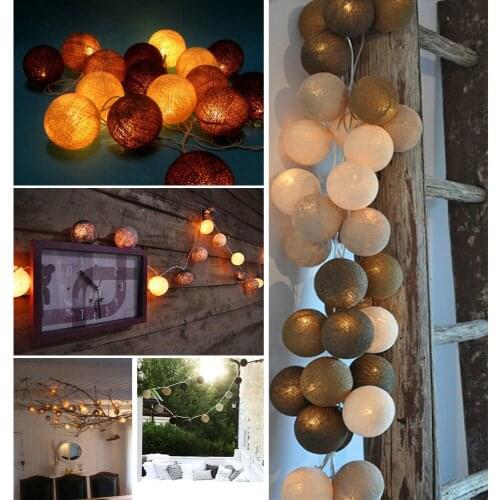 Aladin 20LEDs Cotton Ball Romantic Fairy String Light Lantern Coffee Atmosphere Lights Xmas Party Tree Decor Decoration