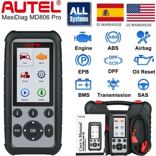 Autel MaxiDiag MD806 Pro OBD2 All Systems Professional Diagnostic Tool Code Reader With 7 Special Features DTC Lookup Diagnostic