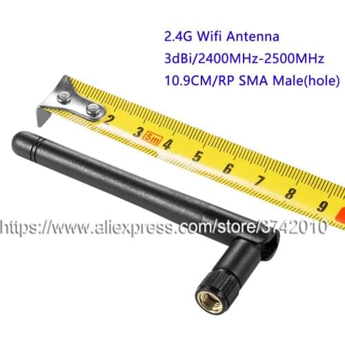Free Shipping 2.4G 3dBi wifi antenna AP Antenna Wireless Network Wifi Antenna RP SMA Male 109mm 2pcs/Lot