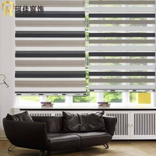 FREE SHIPPING elegant Popular zebra blinds double-layer three-colour roller blinds and curtain fabric the curtain window curtain