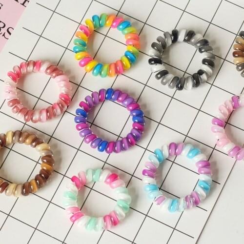 Free shipping fashion girl basic candy color rubber Korean style rope telephone Hair ring line Elastic hair band