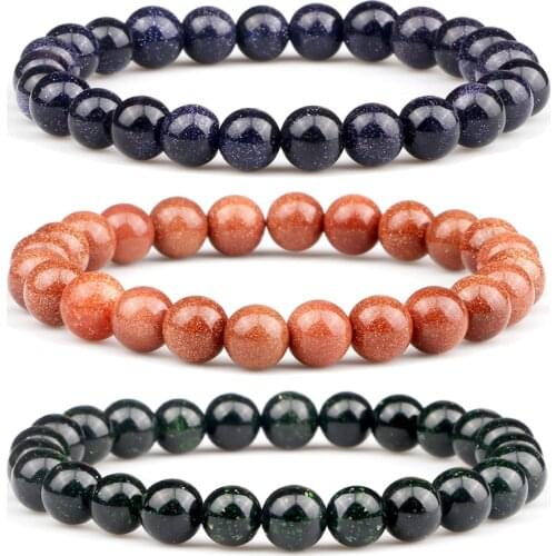 Natural Black Onyx Sand Stone Bracelet Women Healing Yoga 8mm Beads Elastic Charm Bracelets&Bangle for Men Pulsera Jewelry Gifts