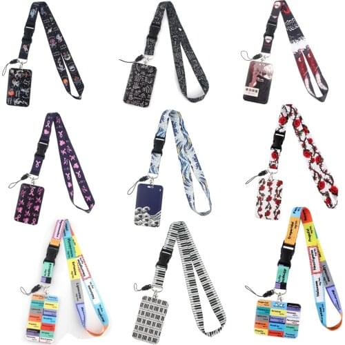 JF0054 Starry Sky Fashion Sunflower Buckle Lanyard Bus ID Name Work Card Badge Holder For Nurse Doctor Student Accessories