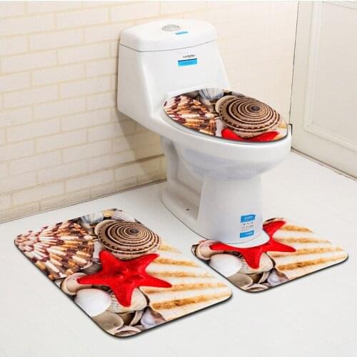 Christmas Toilet seat Cover 3Pcs Set Bath Mat Non-Slip Bathroom Rugs Water Absorption Doormats Home Decoration Carpet