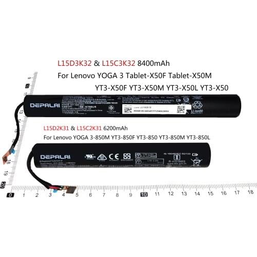 L15D3K32 L15C3K32 8400mAh L15D2K31 L15C2K31 6200mAh Battery For Lenovo YOGA 3 Tablet-X50F Tablet-X50M YT3-X50F YT3-850M YT3-850F