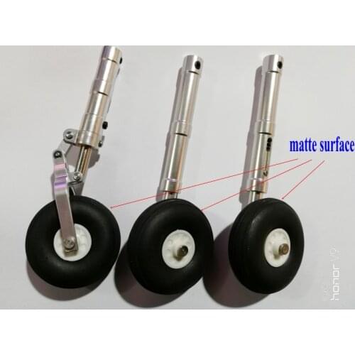 RC airplane Undercarriage CNC Metal retractable shock absorption landing gear 45mm PU wheel glossy & dull polish