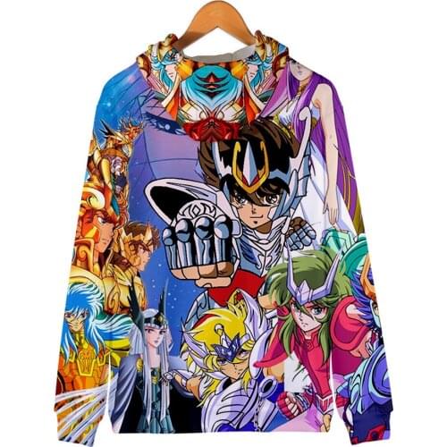 Saint Seiya Men Boys Zipper Hoodies 3D Print Hooded Sweatshirt Harajuku Clothing Long Sleeve Zipper Hoddies Oversized Jacket