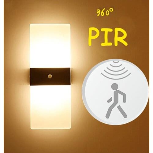Wall Lamp PIR Sensor Led Stair Light Motion Sensor Footlight Step Lamp AC85-265V Corridor Lighting Sconce Indoor Wall Light