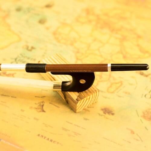 VingoBow 1/4 Szie German Model Upright Bass Bow Brazilwood Ebony Frog Nickel Silver Part Natural Horsehair 300BG 70cm Warm Tone