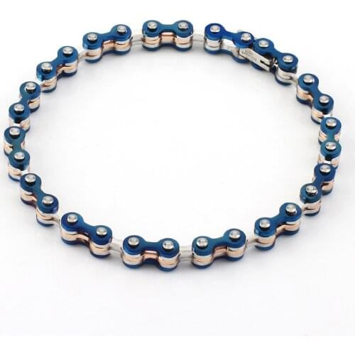 Stainless Steel Biker Chain Bracelet Men Personality Electroplate Bracelets Motorcycle Punk Style Bangle Jewelry for Friend Gift