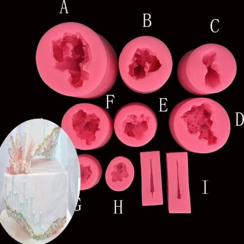 New ornate crystal pillar diamond iceberg silicone mold chocolate fudge cake ice snow style cake decoration mold