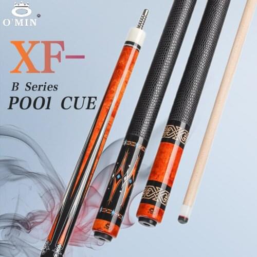 OMIN XF-B1-3 Billiard Pool Cue 12.8mm Tip Carbon Tube 55cm Leather Grip Adjustable Weigh Bolt with Extension Billiard Stick Kit