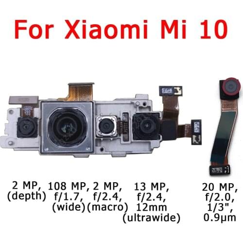 Original Front Rear View Back Camera For Xiaomi Mi 10 Mi10 Main Frontal Facing Selfie Camera Module Flex Replacement Spare Parts