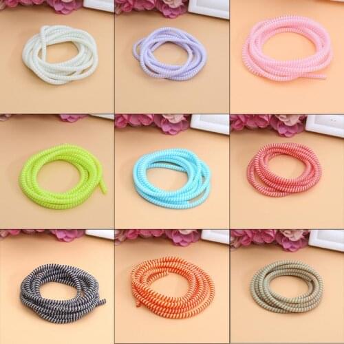 1.4M MIX Color phone Wire Cord Rope Protector USB Charging Cable Bobbin Winder Data Line earphone Cover Suit Spring Sleeve twine