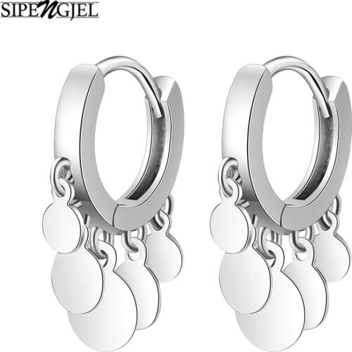 Tiny Trendy Silver color Round Drop Earrings Luxury Personality Korean Gold Hoop Earrings For Women Fashion Jewelry 2020