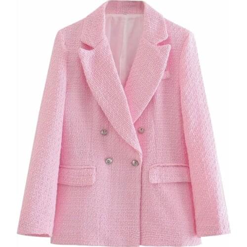 SLMD Stylish Chic Pink Short Suits Women 2021 Fashion Double Breasted Pockets Blazers Side Zipper Asymmetrical Shorts Suits