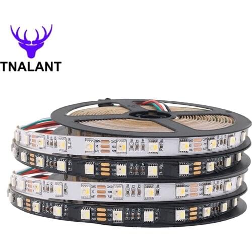 SK6812 RGBW RGBWW Led Strip 4 In 1 Individual Addressable Led Light 5M 60 LEDS Black White PCB IP30 65 67 DC12V/24V