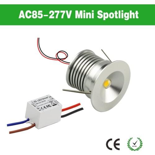 LED Recessed Downlight 1W AC85-277V LED Ceiling Spot Light Bedroom Indoor Lighting 25mm Cutout