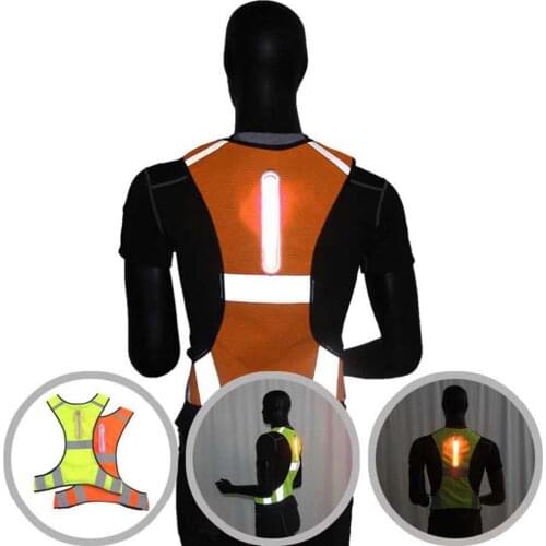 LED Cycling Vest Light Up Reflective Safety Vest Running Night Visibility Jacket Outdoor Running Cycling Reflective Safety Vest