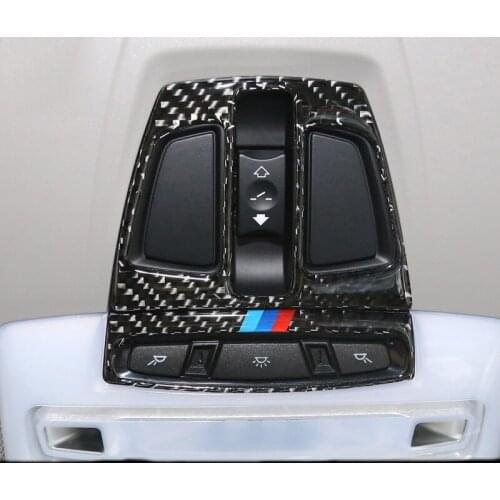 Carbon Fiber For BMW F20 F22 F30 F32 F34 F48 F15 F16 Car styling Interior Front Reading Light Cover Trim Lamp Frame Car Sticker