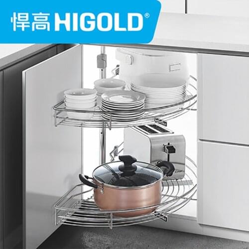 Higold Corner Pull-out Basket Kitchen Cabinet Pull-out Basket 180 Degrees Corner Pull-out Basket From Xiaomi