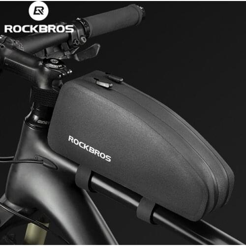ROCKBROS Bicycle Bag Front Tube Front Head Bag Road Bike Mountain Riding Waterproof Big Capacity Doube Zipper Pocke Portable Bag