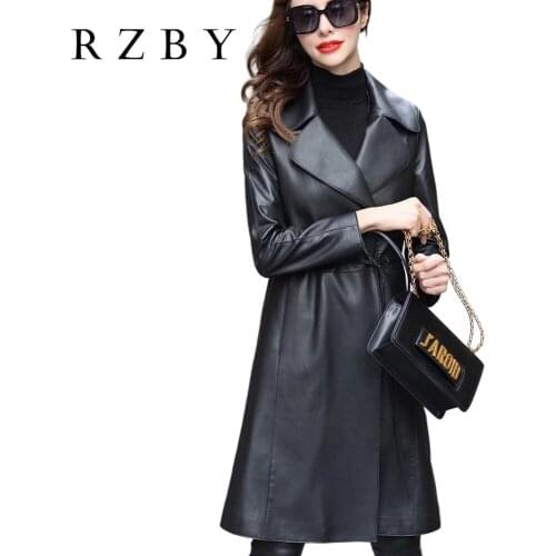 Real Leather Jaqueta De Couro Feminina 100% Natural Sheepskin Long Women Jacket Winter 2021 Warm кожаная куртка женская RZBY628