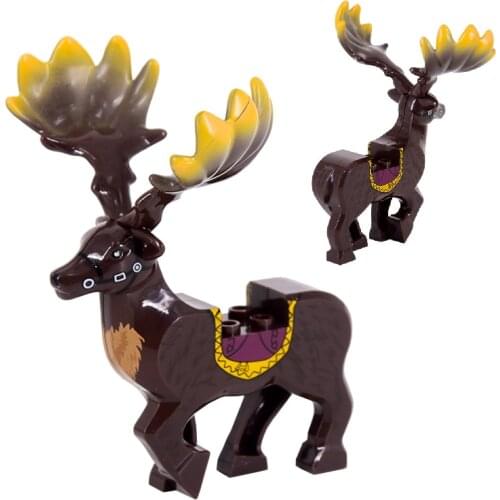 Animals Horse White & Black & Brown Hobbited Mount Saddle Wolf Model Building Blocks LOTR Bricks Medieval Toys For Children