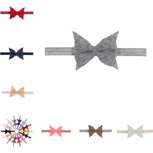 1PCS Felt Bow Elastic Baby Girls Headband Newborn Toddler Hair Bows Headwear Photography Props Kids Hair Accessories