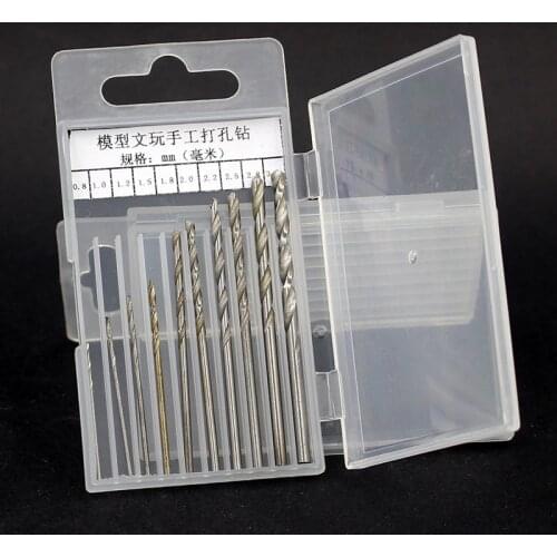 10PC/Box Drilling tool DIY Hand Drill Bit Reaming Hand twist drill bit Diamond for nuclear carving walnut Mini Tools Set