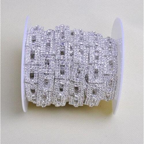 10Yards Rectangle Rhinestone Trims Crystal Trimming Applique For DIY Dress Waist Belts Handbands Claw Chain Jewelry Crafts