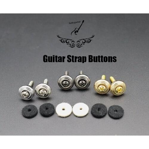 2pcs Guitar Strap Buttons Part Guitar Strap Locks End Pins and Guitar Strap Blocks(Mushrooms Head)