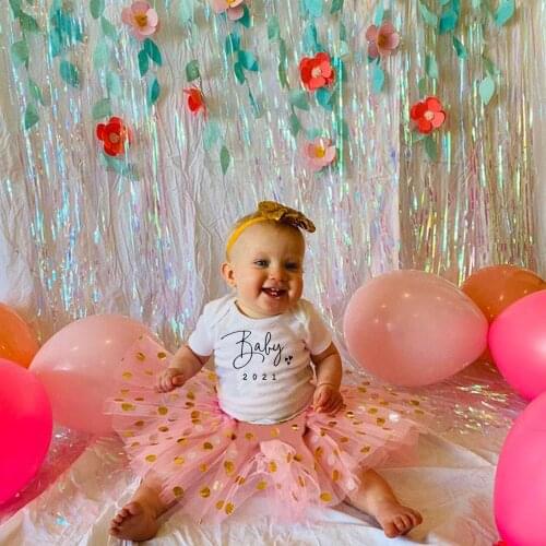 2021 Baby Dress Cute Pink Tutu Cake Outfits Infant Baby Girls Dresses Clothes Suit Newborn Baby Shower Gift 0-24M Drop Ship
