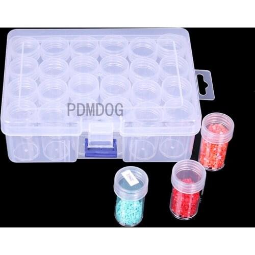 24/60/32/40 Slot Transparent Plastic Storage Box Diamond Painting Accessories Tool Nail Art Rhinestone Bead Storage Box
