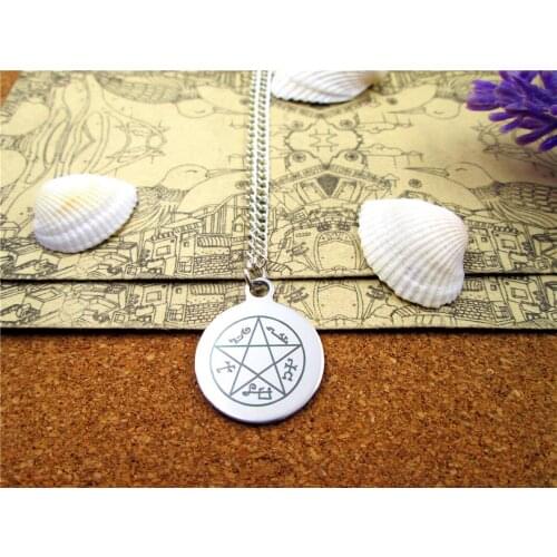 3pcs/lot Fashion stainless steel necklace "Supernatural Dean Pentacle Star Amulet Pendant necklace Gift more style for choosing