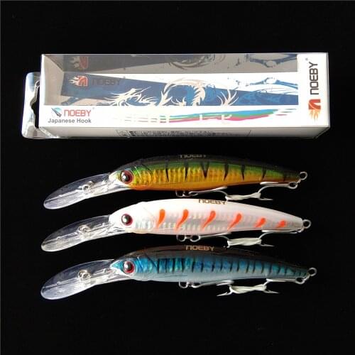 Noeby 3pcs 12cm 32g floating Minnow Fishing Lure Minnow Wobblers Treble Hook Floating Trolling Fishing Lures Pesca Swimbait