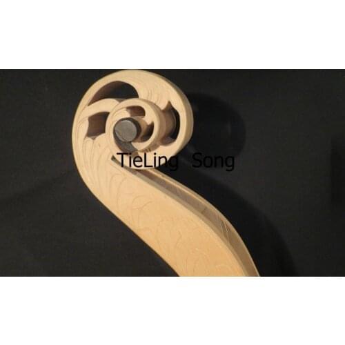1pcs carved unfinished 5 strings 3/4 Emptied upright double bass maple neck