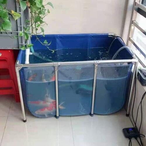 Aquarium Betta Fish Tank Tarpaulin Aquarium Fish Tank Childrens Swimming Pool Water Pond with Stainless Steel Bracket