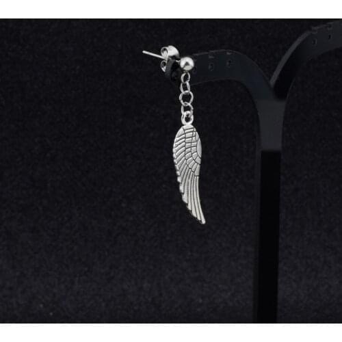 Angel Wings Pendant Stud Earring Guy Men Women Rock Hip Hop Grunge Punk Jewelry