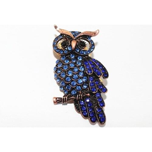 2020 Retro fashion owl brooch animal style inlay buckle pin clothing accessories holiday gift