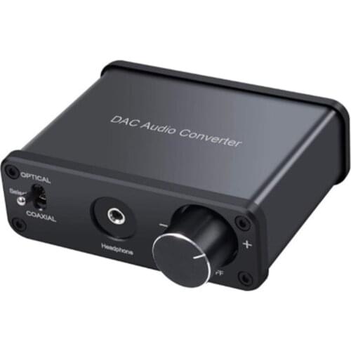 192KHz DAC Converter Support Headphone Amp Volume Adjustment and Power ON or OFF with Optical Coaxial Switcher Digital