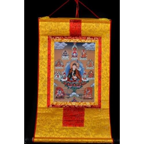 60 CM Buddha Thang-ga Thangka # HOME Talisman efficacious Protection Tibetan Buddhism Guru Padmasambhava Buddha Hang painting