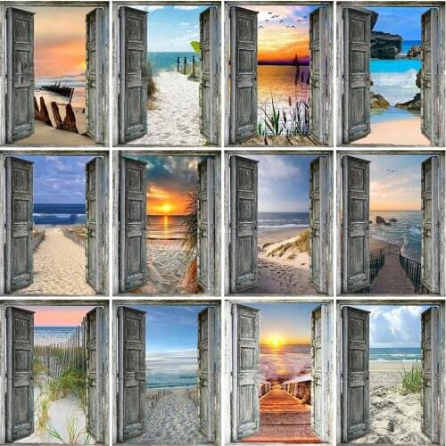 Evershine Diamond Painting Seaside 5D DIY Diamond Embroidery Landscape Door Cross Stitch Mosaic Rhinestones Pictures Home Decor