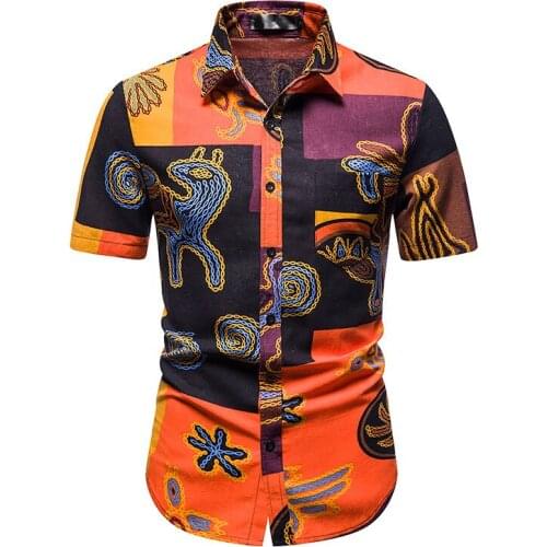 Hawaiian Shirt Men Hipster Short Sleeve Beach Aloha Shirts Men Harajuku Casual Chemise Homme Party Holiday Shirt with Pocket 3xl
