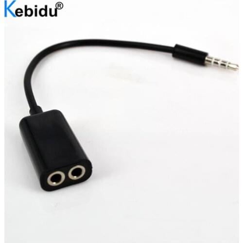 Kebidu 3.5mm Jack / Plug Earphone Headphone Y Audio Splitter Cable Adapter 1 Male to 2 Female for iPhone for Samsung Phone
