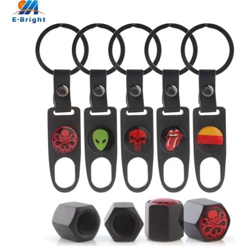 4pcs Valve Caps Universal Tire valve caps with key ring for cars, off-road vehicles, bicycles and bicycles, trucks, motorcycles