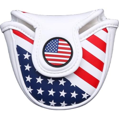 Golf mid-mallet headcover putter cover USA-flag Style for Center-shaft or Side-shaft putter club