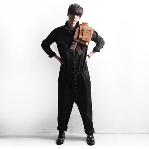 Can be customized Qiu dong han edition men jumpsuits overalls runway looks The new easing conjoined straps trousers fashion