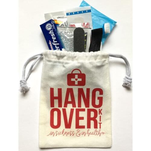 Custom wedding Bachelorette first aid Hangover Kits birthday jewelry favor muslin gifts Bags baby shower