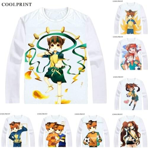 Coolprint Endou Mamoru T Shirt Mark Evans Inazuma Eleven GO Men Tshirt Casual Tshirt Vintage T shirt Printed Long Sleeve Shirts